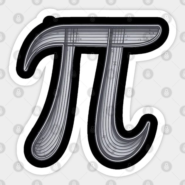 Pi Symbol Sticker by Pixel Threads 